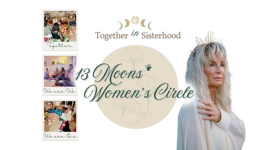 Women gather for a 13 Moons Women's Circle, emphasizing togetherness, meditation, and sisterhood; a serene event featuring Kundalini rituals.